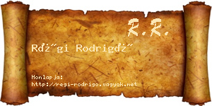 Régi Rodrigó névjegykártya